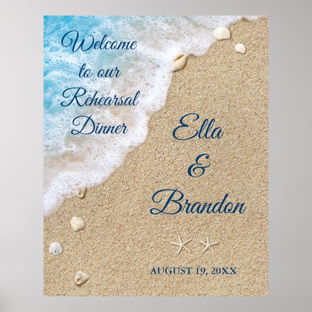 Affiche du dîner de répétition de Vagues de plage  (Devant)