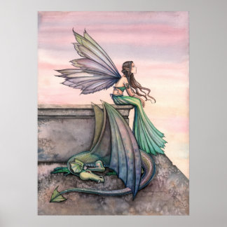 Affiche du dragon fée du crépuscule enchanté