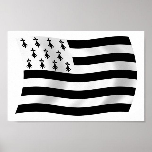 Affiche du drapeau breton Imprimer (Devant)