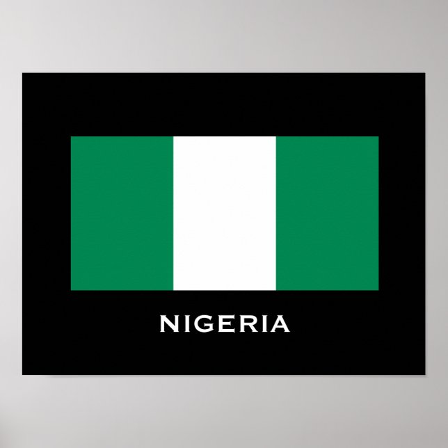 Affiche du drapeau classique du Nigeria (Devant)