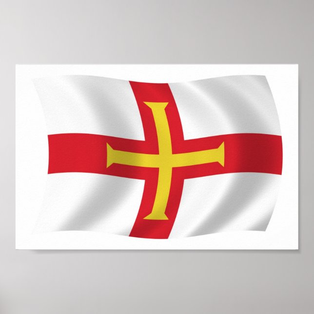 Affiche du drapeau de Guernesey (Devant)
