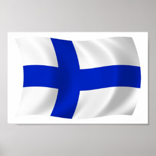 Affiche du drapeau de la Finlande