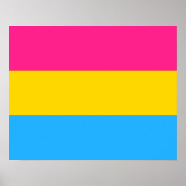 Affiche du drapeau de la Pansexualité (Devant)
