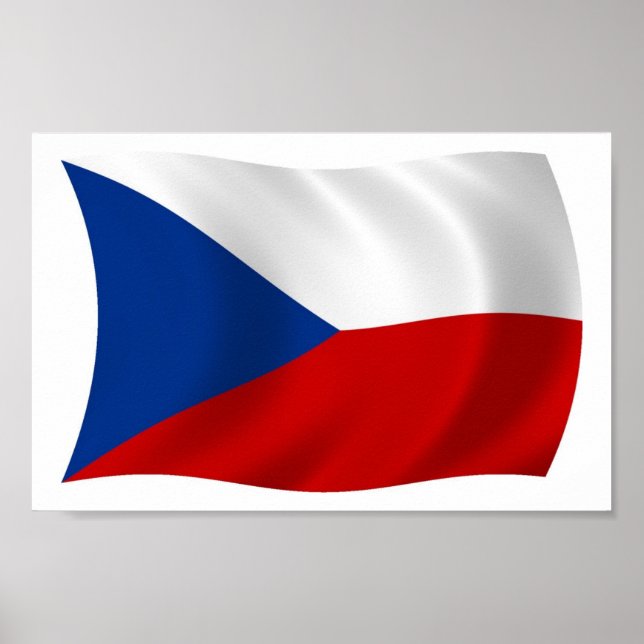 Affiche du drapeau de la République tchèque (Devant)