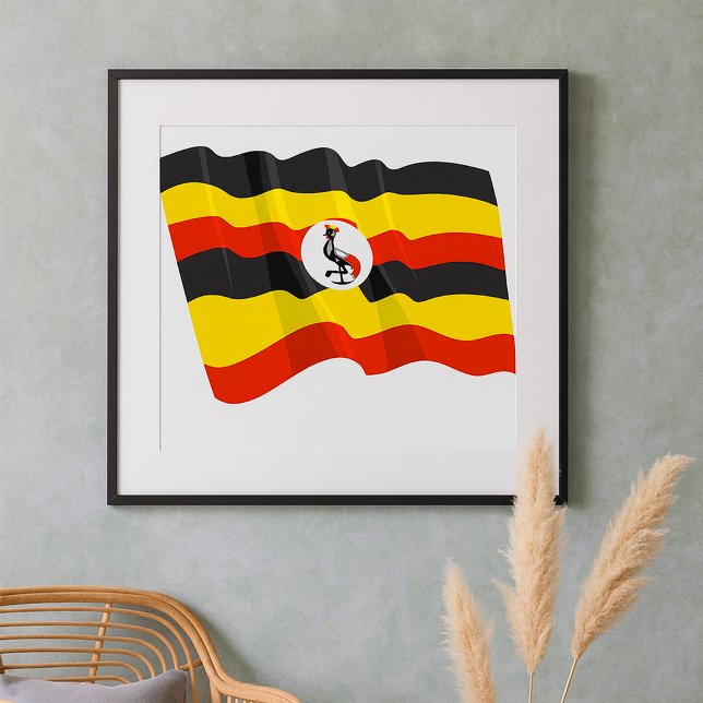 Affiche du drapeau de l'Ouganda (Créateur téléchargé)