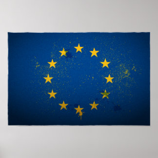 Affiche du drapeau de l'Union européenne urbaine