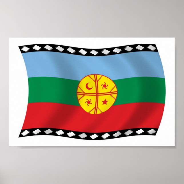 Affiche du drapeau de Mapuches Imprimer (Devant)
