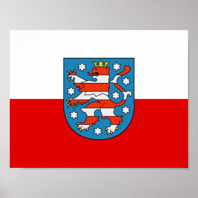 Affiche du drapeau de Thuringe (Devant)