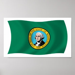 Affiche du drapeau de Washington