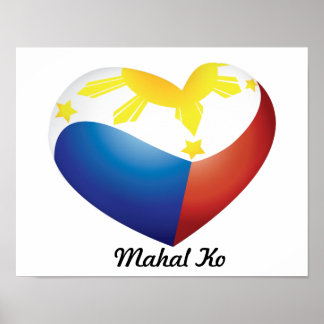 Affiche du drapeau du coeur des Philippines "Mahal