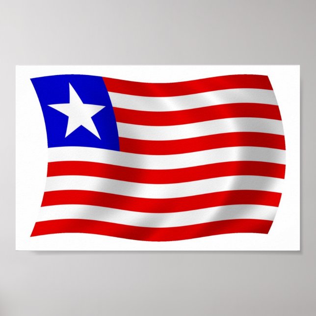 Affiche du drapeau du Liberia (Devant)