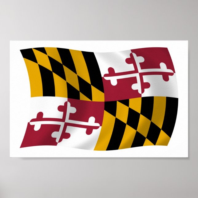 Affiche du drapeau du Maryland Imprimer (Devant)