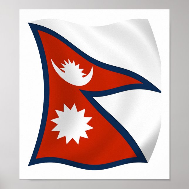 Affiche du drapeau du Népal (Devant)