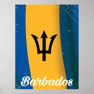 Affiche du drapeau national de la Barbade