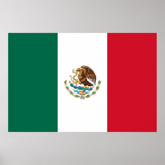 Affiche du drapeau national mexicain (Mexique) (Devant)