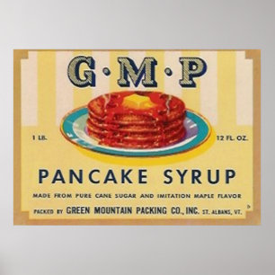 affiche du étiquette au sirop de crêpe gmp