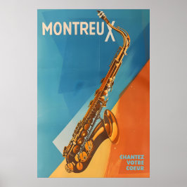 Affiche du Festival de Jazz de Montreux Art Rétro