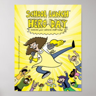 Affiche du jour du héros du déjeuner scolaire