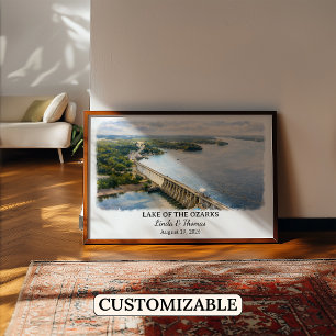 Affiche du lac des Ozarks Missouri, Aquarelle