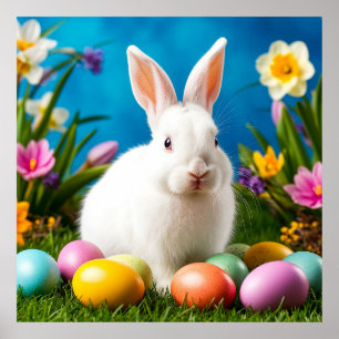 Affiche du lapin de Pâques pour enfants – Lapin de