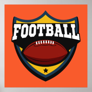 Affiche du logo de football couleur personnalisée
