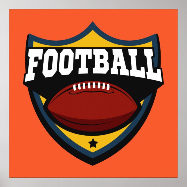 Affiche du logo de football couleur personnalisée (Devant)