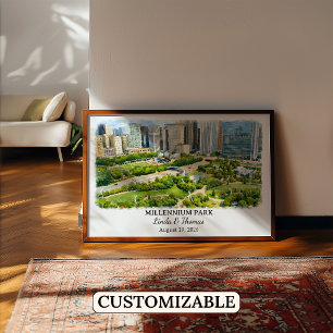 Affiche du Millennium Park Illinois Chicago Aquare