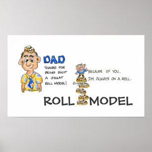 Affiche du modèle de rouleau papa
