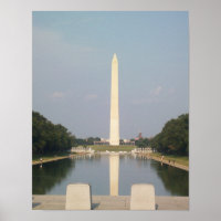 Affiche du Monument Washington et du Bassin réfléc