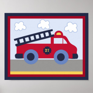 Affiche du moteur d'incendie no 2 du véhicule seco