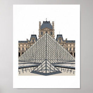 Affiche du Musée du Louvre Paris Pyramide