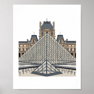 Affiche du Musée du Louvre Paris Pyramide