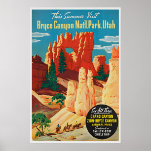 Affiche du Parc National d'Art de Bryce Canyon Uta