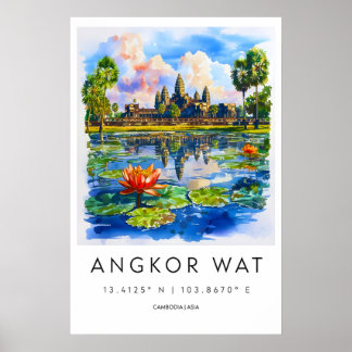Affiche du parc national de ski de voyage d'Angkor