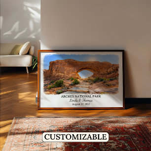 Affiche du Parc National des Arches Utah, Aquarell