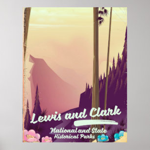 Affiche du parc national et d'État Lewis et Clark