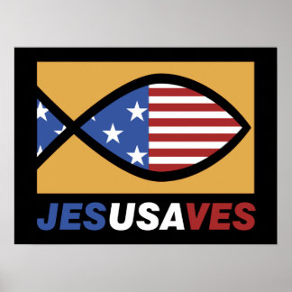 Affiche du patriotique Jesus Saves