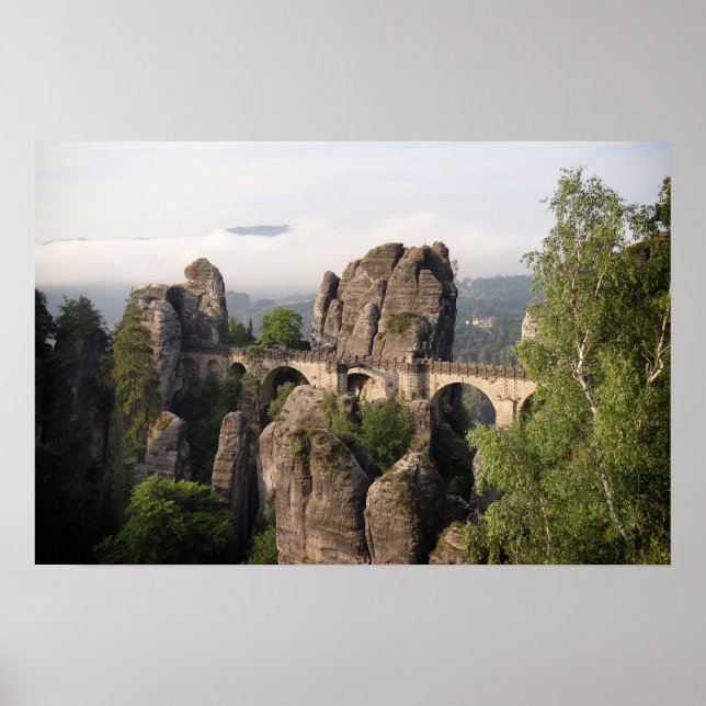 Affiche du pont de Bastei en Suisse saxonne (Devant)