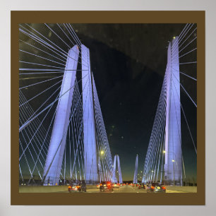 Affiche du pont illuminé de New York