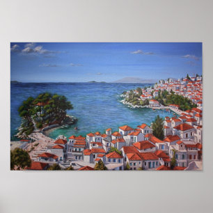 Affiche du port de Skiathos 1 (lumière)