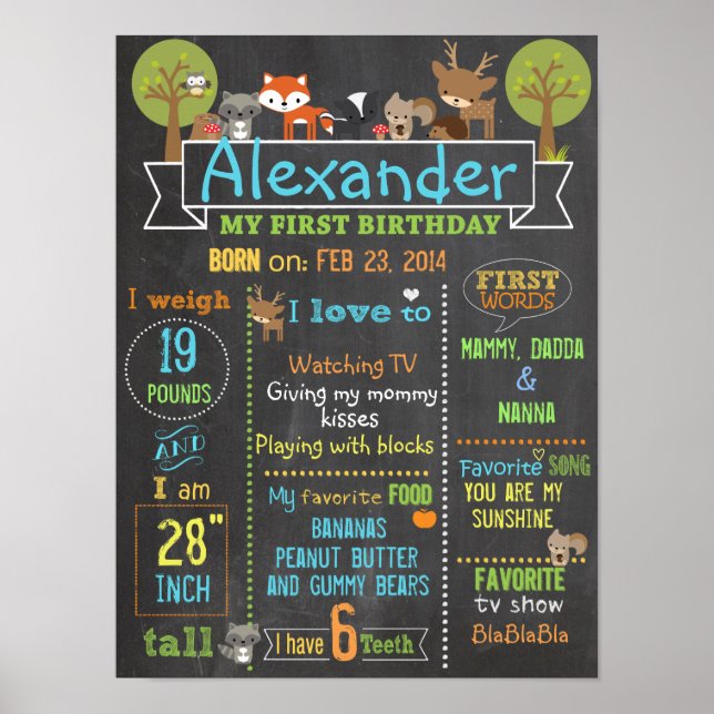 affiche du premier anniversaire de la fête de Wood (Devant)