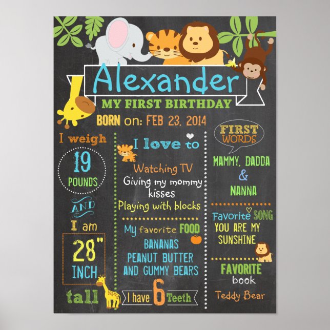 Affiche du premier anniversaire de la Jungle Party (Devant)