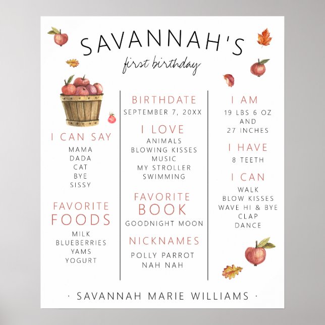 Affiche du premier anniversaire de Pommes d'automn (Devant)