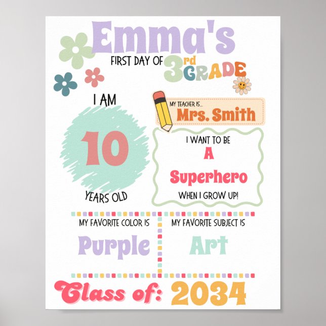 Affiche du premier jour de l'école (Devant)