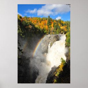 Affiche du Québec d'arc-en-ciel de cascade de