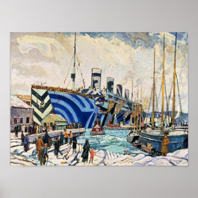 Affiche du RMS Olympique à Dazzle Camouflage 11x14 (Devant)