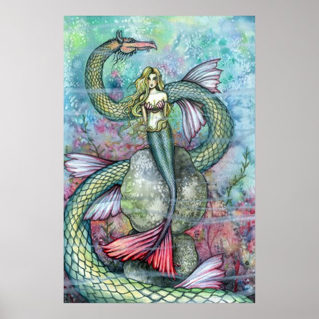 Affiche du serpent de sirène Imprimer par Molly Ha (Devant)
