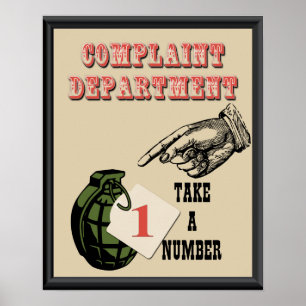 Affiche du service des plaintes