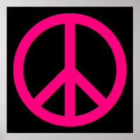 Affiche du signe de la paix rose