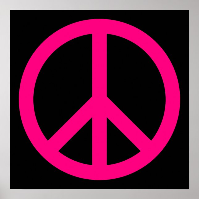 Affiche du signe de la paix rose (Devant)